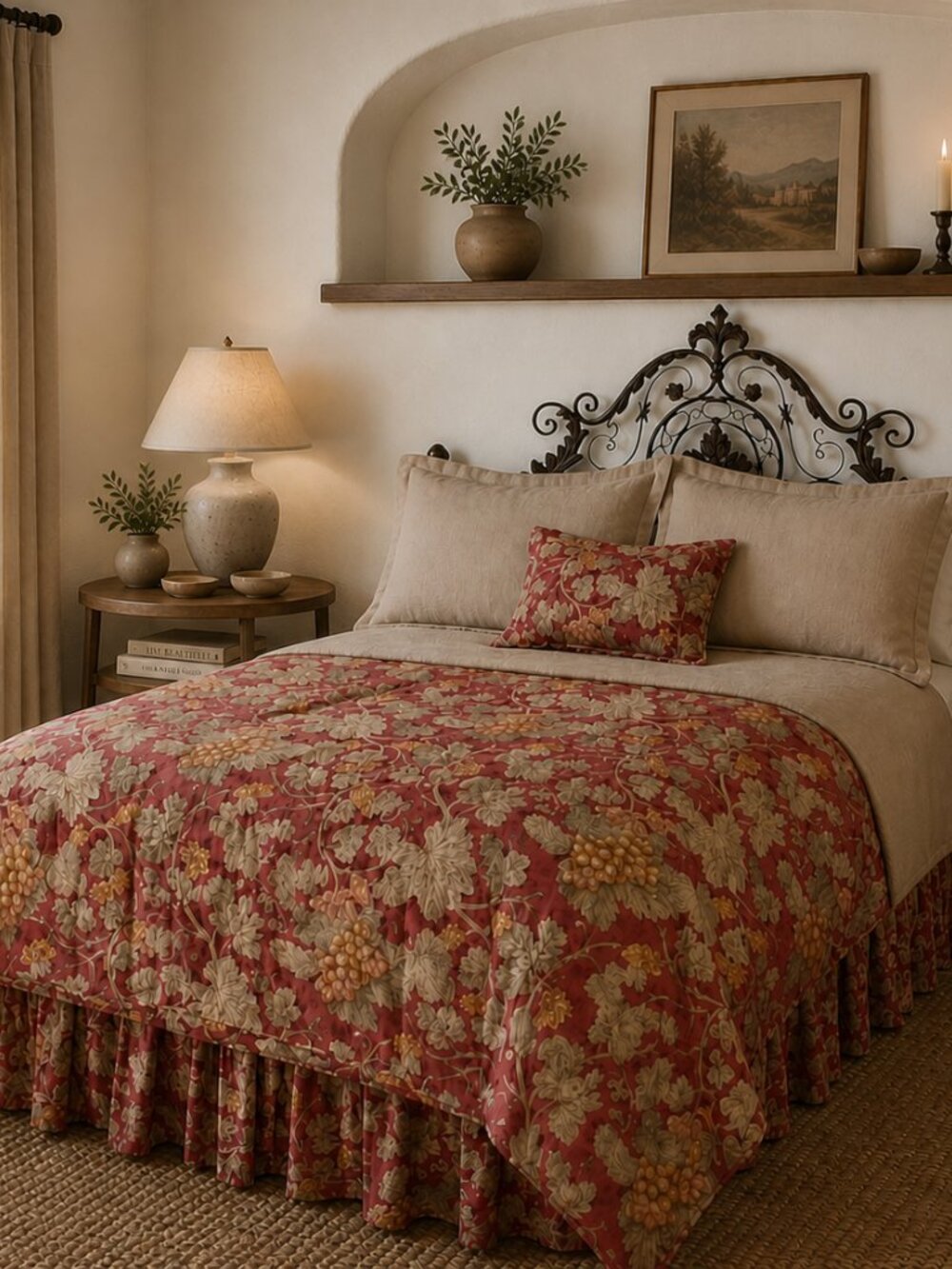 Peacock Alley 3-Piece Sonoma Print Full/Double Duvet + Dust Ruffle + Boudoir Pil